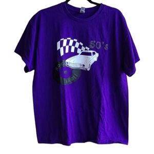 Gildan - XL purple Tee Rock 'n' Roll 50's design